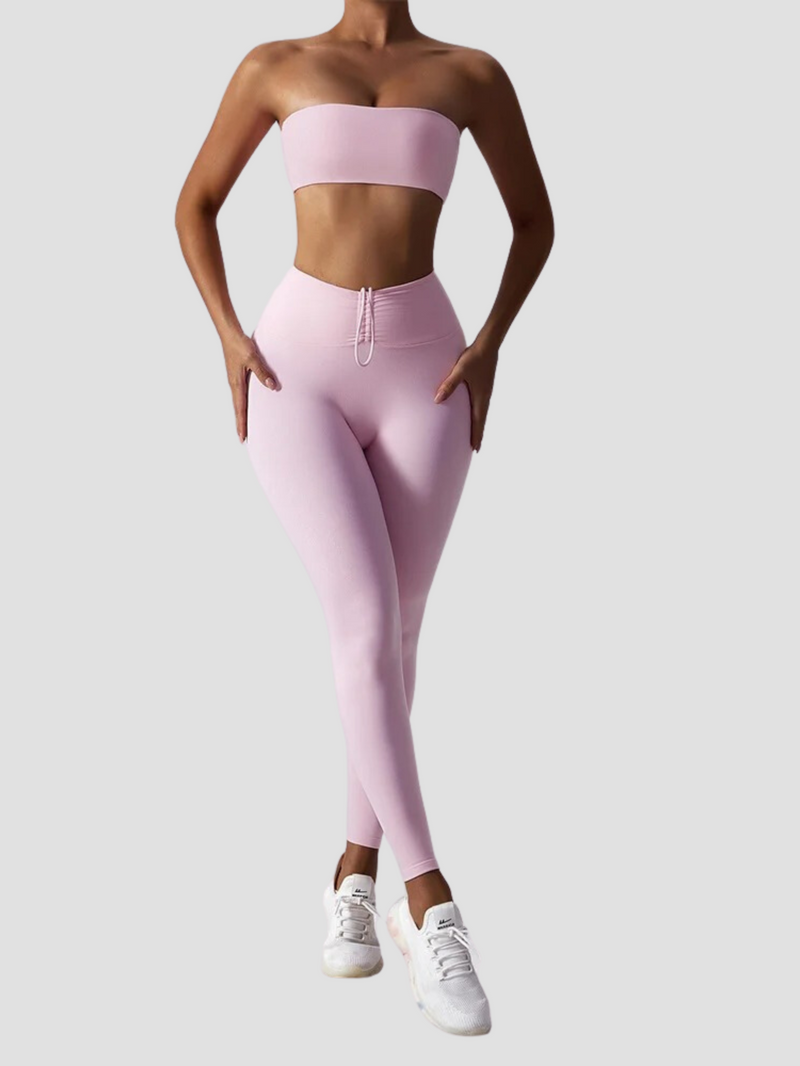 Conjunto Top e Legging Fitness sem Costura - Modern Slim Top Sem Alças