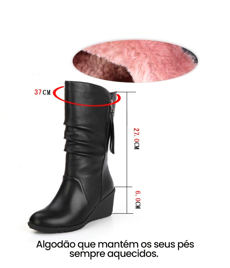 Bota de Couro Cano Médio - Jullie