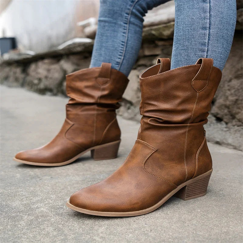 Bota Feminina de Inverno em Couro Legítimo - Mystique