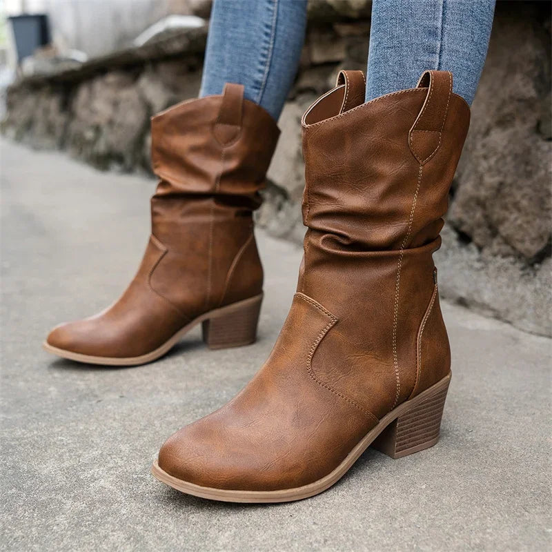 Bota Feminina de Inverno em Couro Legítimo - Mystique