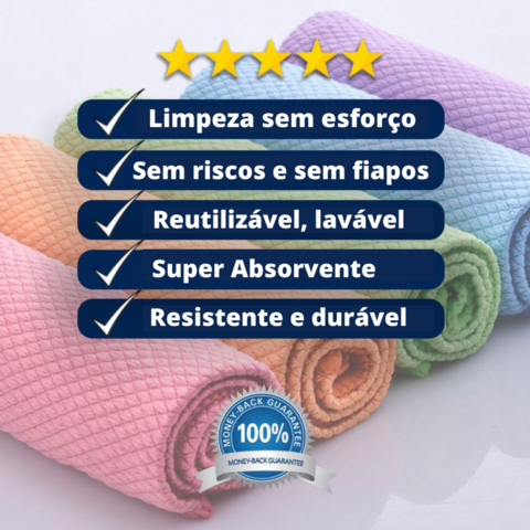 Kit Com 5 Panos NanoClean - Limpeza rápida e prática