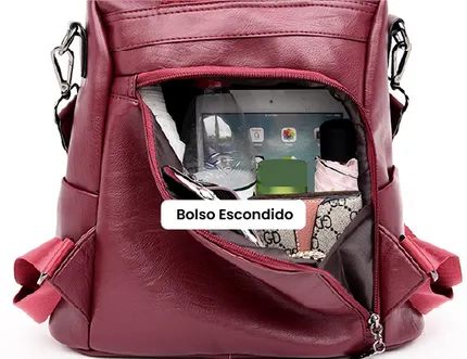 Mochila Feminina Anti Furto em Couro Legítimo - Ju